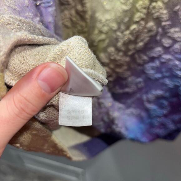 St. John Purple Floral Textured Knit Sheath Short Sleeve Cocktail Dress – Size 8 - Picture 15 of 16